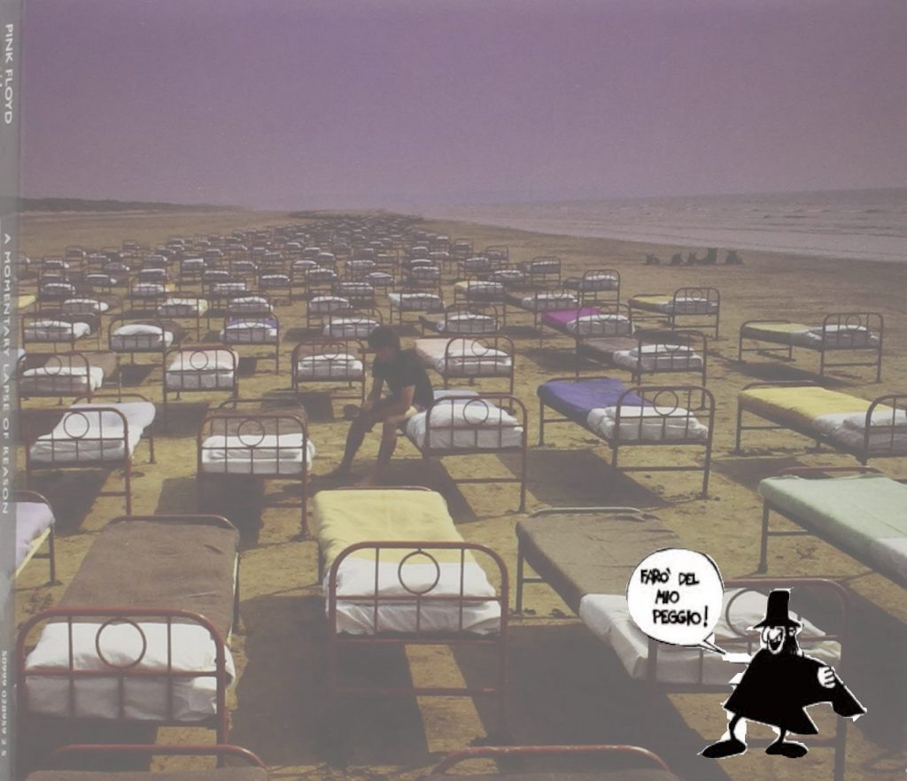 copertina dell'album "A momentary lapse of reason" Pink Floyd